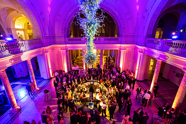 DataIQ Awards overhead image flooded with magenta light